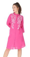 Load image into Gallery viewer, Women Embroidered Dress with side pockets 1904-2 Pink