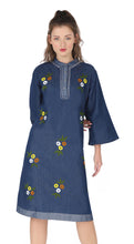 Load image into Gallery viewer, Denim Dress Embroideried (soft denim fabric) 1898-2