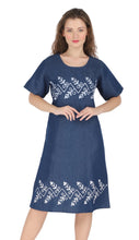 Load image into Gallery viewer, Denim dress half sleeve embroidery 1830-2