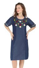 Load image into Gallery viewer, Denim Long Dress half sleeve 1821-4