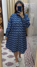 Load image into Gallery viewer, Denim Dress Full Sleeve Printed -P1