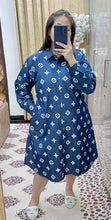 Load image into Gallery viewer, Denim Dress Full Sleeve Printed-P4