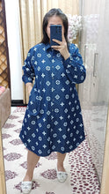 Load image into Gallery viewer, Denim Dress Full Sleeve Printed-P4