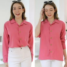 Load image into Gallery viewer, Women full sleeve shirt with Big Button-PINK