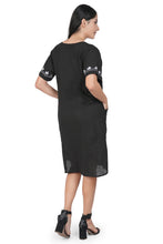 Load image into Gallery viewer, Cotton Round Neck Emb - Black 1851