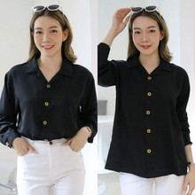 Load image into Gallery viewer, Women full sleeve shirt with Big Button-Black