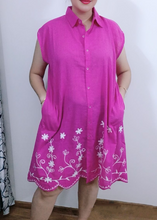 Load image into Gallery viewer, Cotton Shirt Border Emb Cut Sleeves