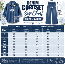 Load image into Gallery viewer, Denim Cordset for Women | Shirt & Pants Set M–7XL #08