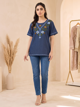 Load image into Gallery viewer, Embroideried Denim Top - 3011