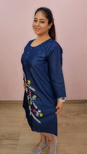 Load image into Gallery viewer, Denim Dress Embroideried (soft denim fabric) 14
