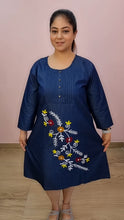 Load image into Gallery viewer, Denim Dress Embroideried (soft denim fabric) 14