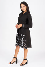 Load image into Gallery viewer, Cotton Shirt Border Emb Black 1848