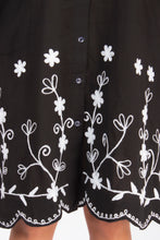 Load image into Gallery viewer, Cotton Shirt Border Emb Black 1848