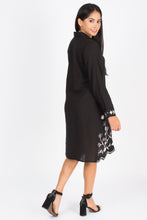 Load image into Gallery viewer, Cotton Shirt Border Emb Black 1848