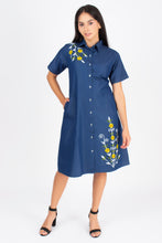 Load image into Gallery viewer, Half sleeve Denim Dress Kurti with side pockets 1369-2