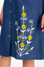 Load image into Gallery viewer, Half sleeve Denim Dress Kurti with side pockets 1369-2