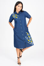 Load image into Gallery viewer, Half sleeve Denim Dress Kurti with side pockets 1369-2