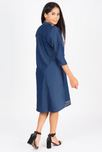 Load image into Gallery viewer, Half sleeve Denim Dress Kurti with side pockets 1369-2