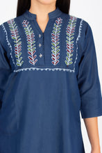 Load image into Gallery viewer, Denim Dress Embroideried (soft denim fabric) 1905-2