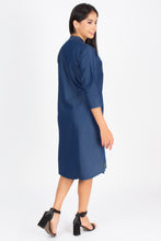 Load image into Gallery viewer, Denim Dress Embroideried (soft denim fabric) 1905-3