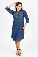 Load image into Gallery viewer, Denim Dress Embroideried (soft denim fabric) 1905-3