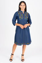 Load image into Gallery viewer, Denim Dress Embroideried (soft denim fabric) 1905-3