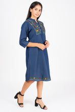 Load image into Gallery viewer, Denim Dress Embroideried (soft denim fabric) 1905-3