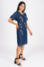 Load image into Gallery viewer, Denim Dress Embroideried (soft denim fabric) 1923-2
