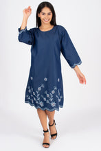 Load image into Gallery viewer, Denim Dress With Embroideried (Soft Denim Fabric) - 1924-3