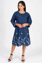 Load image into Gallery viewer, Denim Dress With Embroideried (Soft Denim Fabric) - 1924-3