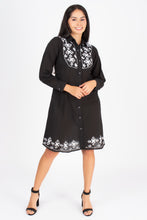 Load image into Gallery viewer, Cotton Shirt Border Emboroidery - Black