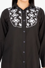 Load image into Gallery viewer, Cotton Shirt Border Emboroidery - Black
