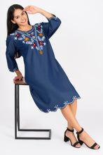 Load image into Gallery viewer, Denim Dress With Embroideried (Soft Denim Fabric) - 1924-4