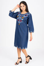 Load image into Gallery viewer, Denim Dress With Embroideried (Soft Denim Fabric) - 1924-4
