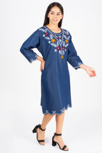 Load image into Gallery viewer, Denim Dress With Embroideried (Soft Denim Fabric) - 1924-4