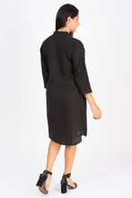 Load image into Gallery viewer, Women Embroidered Dress with Side Pockets - Black