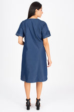 Load image into Gallery viewer, Denim Dress Embroideried (soft denim fabric) 1923-3