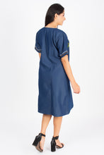 Load image into Gallery viewer, Denim long kurti half sleeve Notch V neck New 9