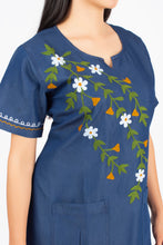 Load image into Gallery viewer, Denim long kurti half sleeve Notch V neck New 9