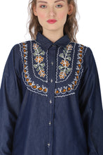 Load image into Gallery viewer, Denim dress full sleeve embroidery 1820-3