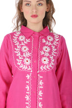 Load image into Gallery viewer, Cotton Shirt Border Emboroidery 1906-3 Pink