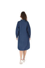 Load image into Gallery viewer, Denim dress full sleeve embroidery 1836-7