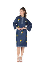 Load image into Gallery viewer, Denim Dress Embroideried (soft denim fabric) 1898-2
