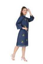 Load image into Gallery viewer, Denim Dress Embroideried (soft denim fabric) 1898-2