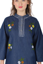 Load image into Gallery viewer, Denim Dress Embroideried (soft denim fabric) 1898-2