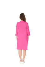 Load image into Gallery viewer, Women Embroidered Dress with side pockets 1904-2 Pink
