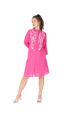 Load image into Gallery viewer, Women Embroidered Dress with side pockets 1904-2 Pink