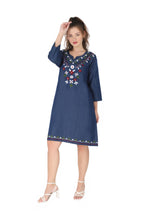 Load image into Gallery viewer, Denim Shirt Collar half Sleeve Dress 1921-5