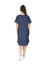 Load image into Gallery viewer, Denim Long Dress half sleeve 1821-3