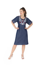 Load image into Gallery viewer, Denim Long Dress half sleeve 1821-3